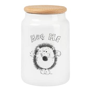 Hug Me Igel - Keksdose mit Holzdeckel - Weiß - Vorne