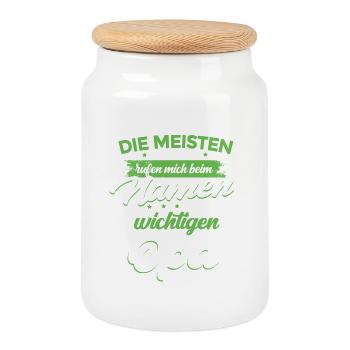 Opa Enkel T-Shirt Die Wichtigsten nennen mich OPA - Keksdose mit Holzdeckel - Weiß - Vorne