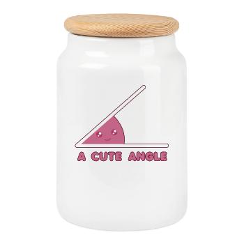Math - Cookie Jar with Wooden Lid - white - Front