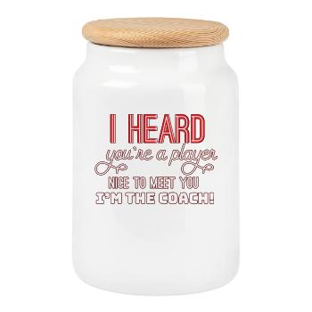 flirt - Cookie Jar with Wooden Lid - white - Front
