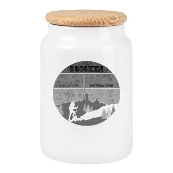 Ich geh Wandern - Brocken Harz - Keksdose mit Holzdeckel - Weiß - Vorne