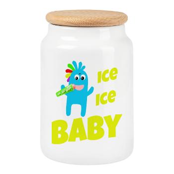 Cream Baby - Cookie Jar with Wooden Lid - white - Front