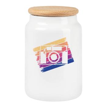 Kamera Fotograf Fotografie - Keksdose mit Holzdeckel - Weiß - Vorne