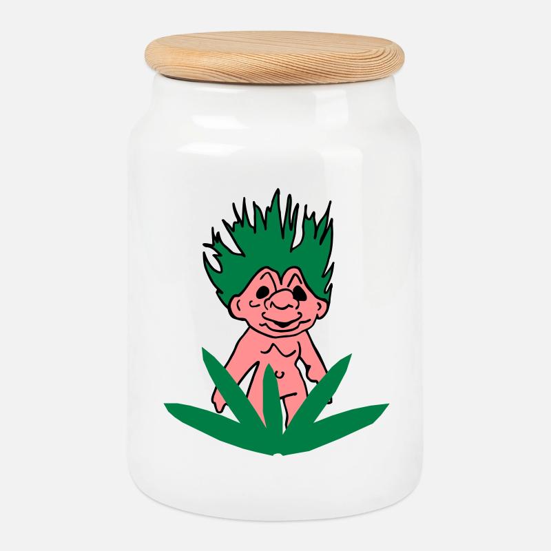 Troll Dich raus! - Keksdose mit Holzdeckel - Weiß