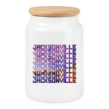 Jacksonville Floride États-Unis - Boîte à biscuits avec couvercle en bois - blanc - Devant
