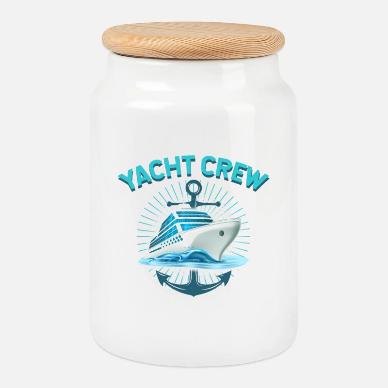 YACHT CREW - Keksdose mit Holzdeckel - Weiß