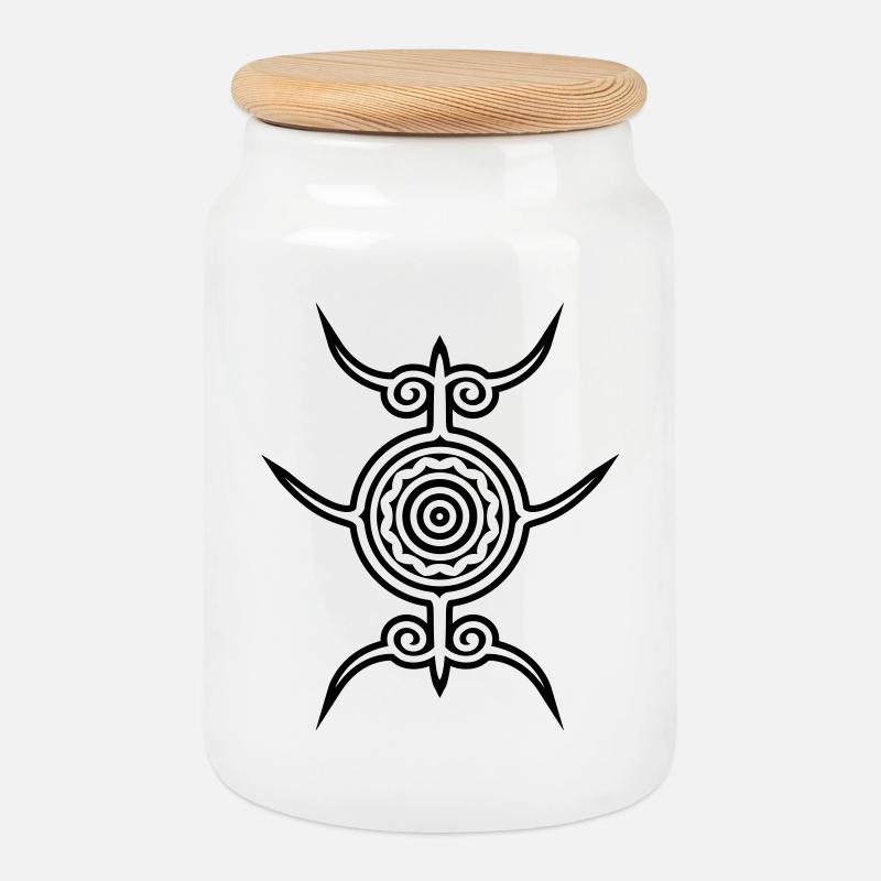 Oiale Alifuru - Cookie Jar with Wooden Lid - white
