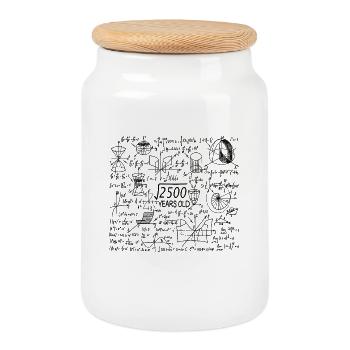 50 anniversaire professeur de mathématiques - Boîte à biscuits avec couvercle en bois - blanc - Devant