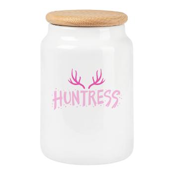 Huntress hunting - Cookie Jar with Wooden Lid - white - Front