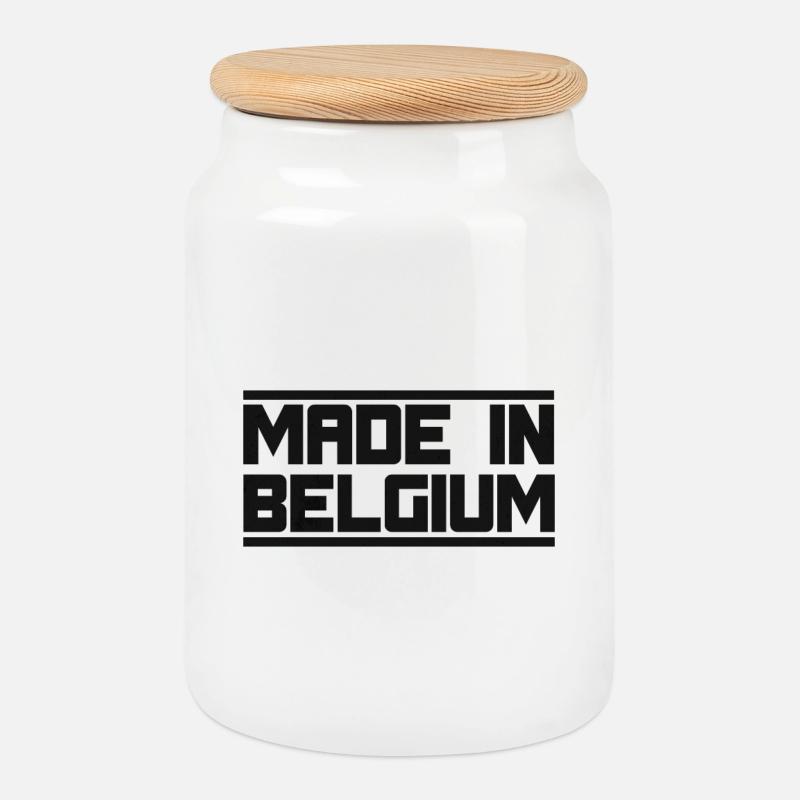 Made in Belgium - Keksdose mit Holzdeckel - Weiß