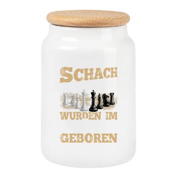Schach Legenden Wurden Im März Geboren - Keksdose mit Holzdeckel - Weiß - Vorne