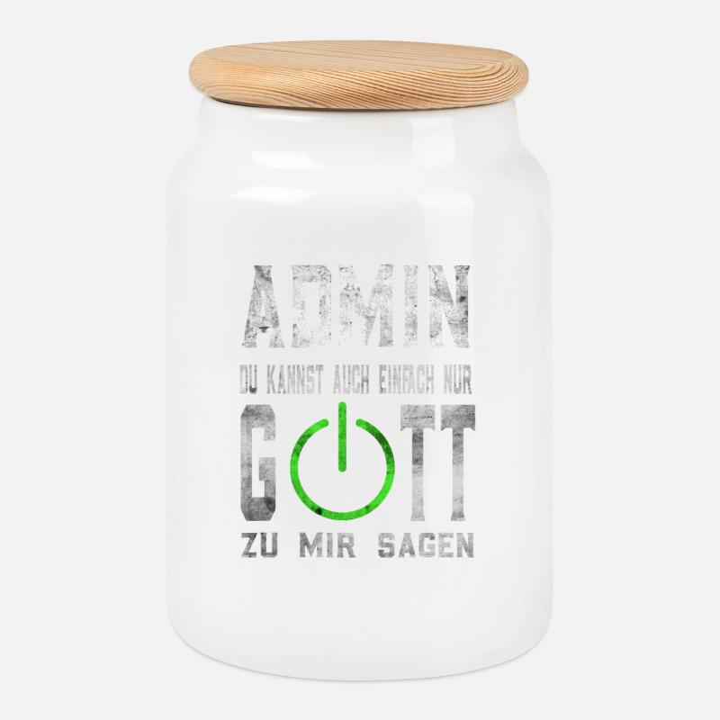 Admin Gott lustiges Administratoren Geschenk - Keksdose mit Holzdeckel - Weiß