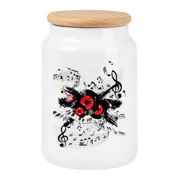 Mélodie et piste clavier Red Record - Boîte à biscuits avec couvercle en bois - blanc - Devant