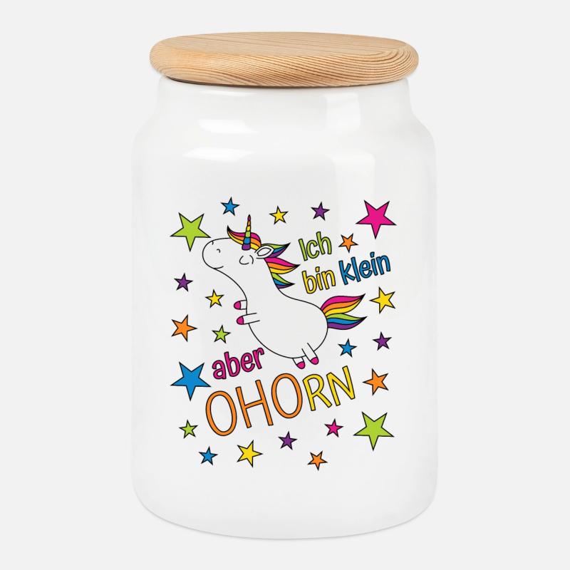 Einhorn Ich bin klein aber ohorn - klein aber oho - Keksdose mit Holzdeckel - Weiß