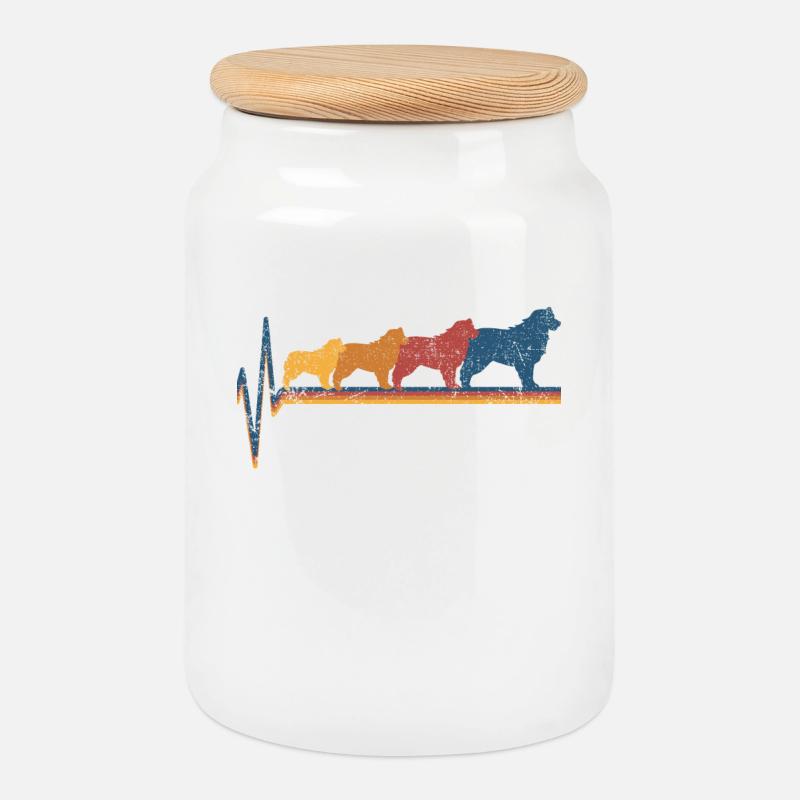 Australian Shepherd - Keksdose mit Holzdeckel - Weiß