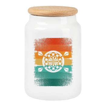 Dart - Cookie Jar with Wooden Lid - white - Front