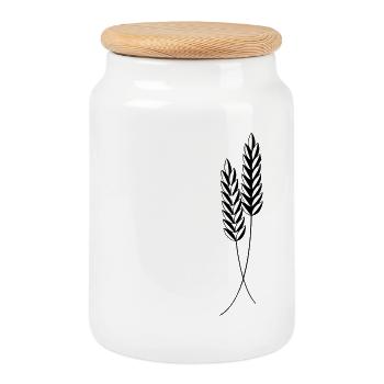 2 ears of corn - Cookie Jar with Wooden Lid - white - Front