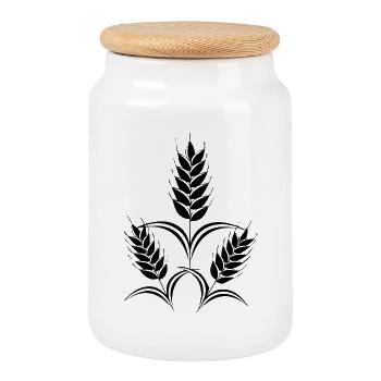 3 épis de maïs - Boîte à biscuits avec couvercle en bois - blanc - Devant