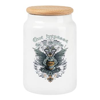 Que trépasse si je faiblis ! Citation réplique - Boîte à biscuits avec couvercle en bois - blanc - Devant