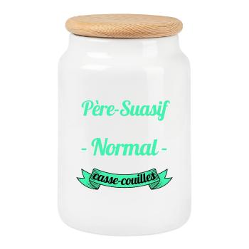 Je suis un Père-Suasif /Humour Papa / humour père - Boîte à biscuits avec couvercle en bois - blanc - Devant