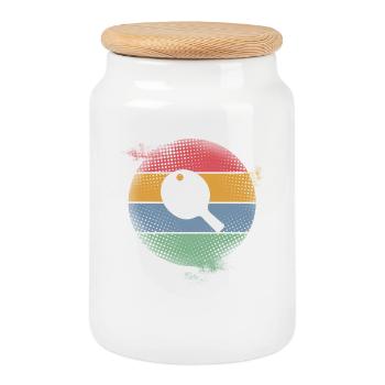 Ping-pong - Boîte à biscuits avec couvercle en bois - blanc - Devant
