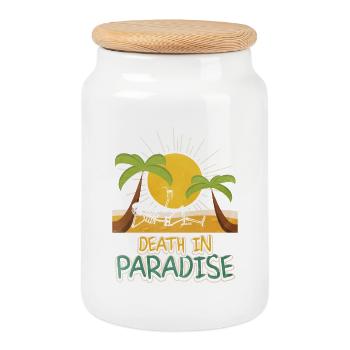 Death in Paradise – Skeleton Holiday Vibes - Cookie Jar with Wooden Lid - white - Front