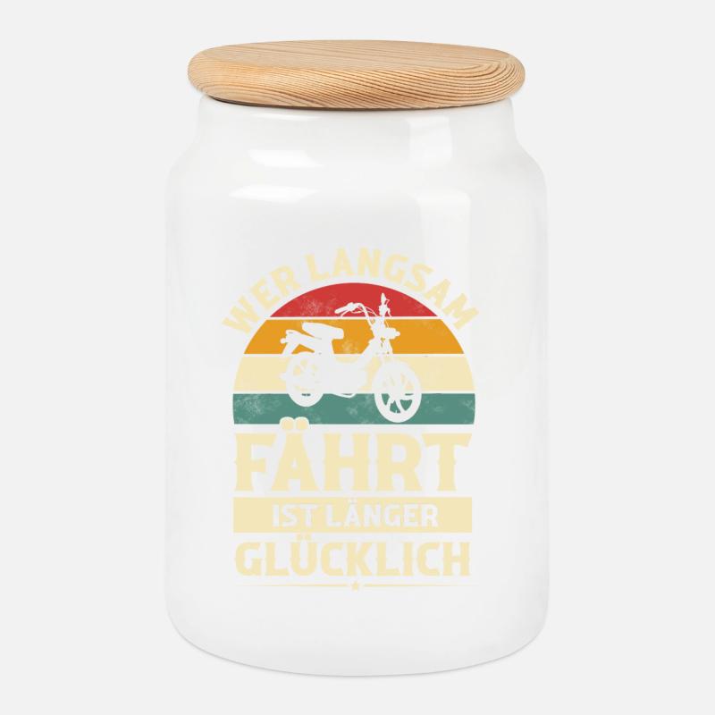 Mofa - Keksdose mit Holzdeckel - Weiß
