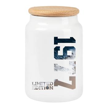 49. GEBURTSTAG LIMITED EDITION 1977 - Keksdose mit Holzdeckel - Weiß - Vorne