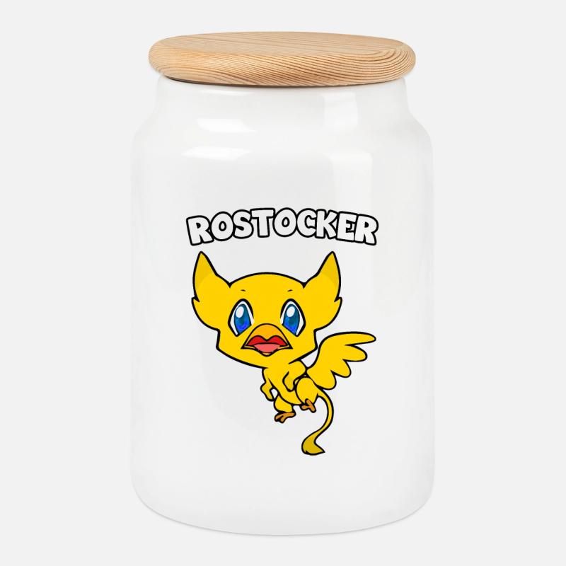 Rostocker Baby Greif - Keksdose mit Holzdeckel - Weiß