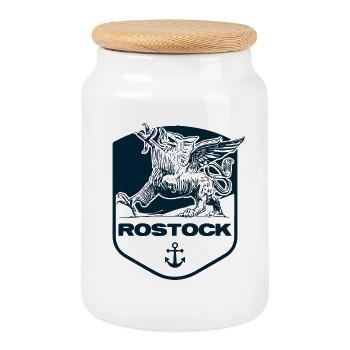 Rostock - Keksdose mit Holzdeckel - Weiß - Vorne