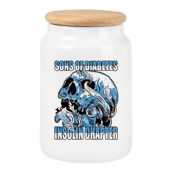 Sons of Diabetes Insulin Kapitel Design - Keksdose mit Holzdeckel - Weiß - Vorne
