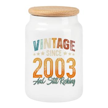 2003 Geburtsjahr Geburtstag Baujahr Vintage - Keksdose mit Holzdeckel - Weiß - Vorne