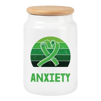 Je suis fait d’anxiété Santé mentale - Boîte à biscuits avec couvercle en bois - blanc - Devant