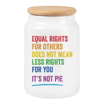 LGBT - Égalité des droits pour autrui - Boîte à biscuits avec couvercle en bois - blanc - Devant