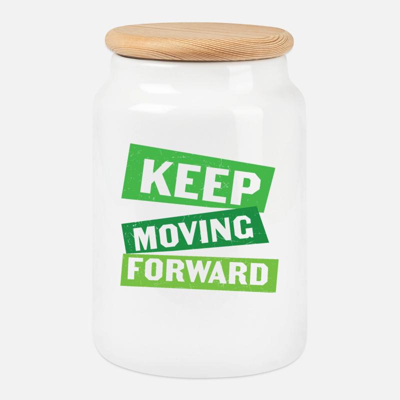 Keep Moving Forward Mental Health - Keksdose mit Holzdeckel - Weiß