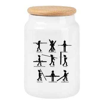 9 types de skieurs - Boîte à biscuits avec couvercle en bois - blanc - Devant
