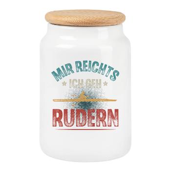 Rudern Ruderer Ruderboot - Keksdose mit Holzdeckel - Weiß - Vorne