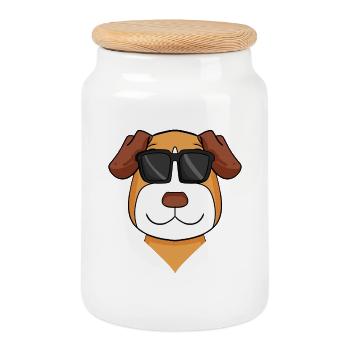 jack russell terrier Hund Hunderasse - Keksdose mit Holzdeckel - Weiß - Vorne