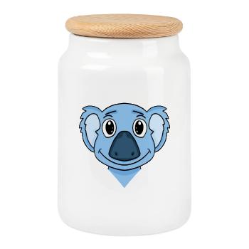 Koala - Boîte à biscuits avec couvercle en bois - blanc - Devant