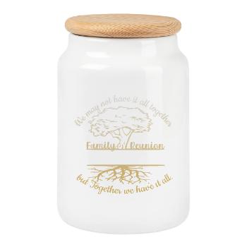 Réunion de famille Nous n’avons peut-être pas tout - Boîte à biscuits avec couvercle en bois - blanc - Devant