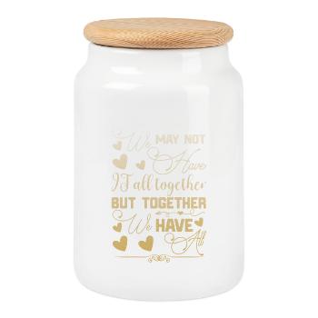 Réunion de famille Nous n’avons peut-être pas tout - Boîte à biscuits avec couvercle en bois - blanc - Devant