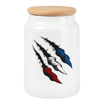 Rostock Claws - Cookie Jar with Wooden Lid - white - Front