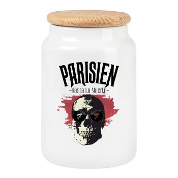 Parisien Hasta La Muerte - 77 - Boîte à biscuits avec couvercle en bois - blanc - Devant