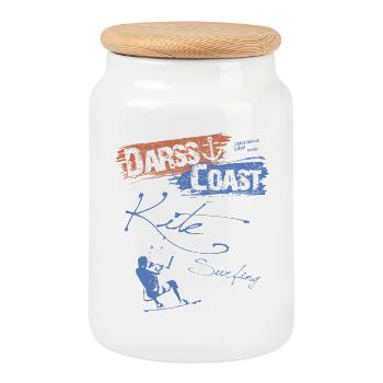 DarssCoast - Kite Surfing - Keksdose mit Holzdeckel - Weiß - Vorne