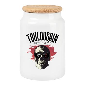 Toulousain Hasta La Muerte - 31 - Boîte à biscuits avec couvercle en bois - blanc - Devant