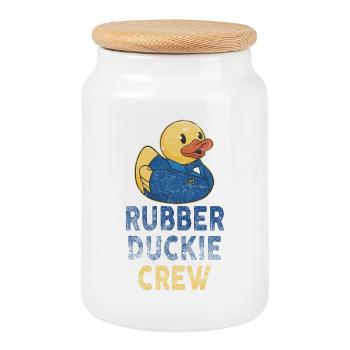 Rubber Duck Rubber Duckie Crew - Cookie Jar with Wooden Lid - white - Front