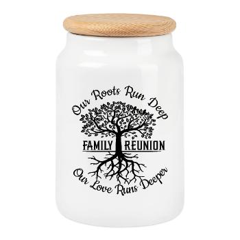 Réunion de famille Nos racines sont profondes - Boîte à biscuits avec couvercle en bois - blanc - Devant