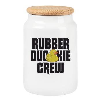 Rubber Duck Rubber Duckie Crew - Cookie Jar with Wooden Lid - white - Front
