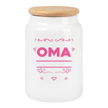 Oma Prinzessin - Keksdose mit Holzdeckel - Weiß - Vorne