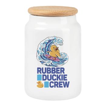 Rubber Duck Rubber Duckie Crew - Cookie Jar with Wooden Lid - white - Front